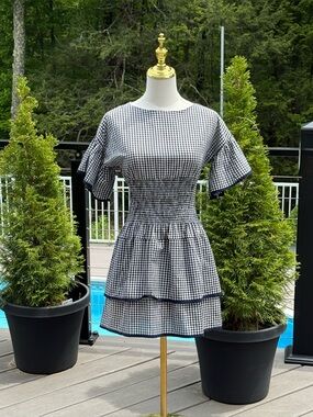 Smocked Waist Gingham Dress